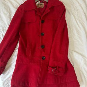 Guess Red Skirt Bottom Peacoat